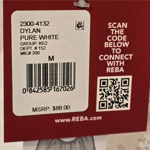 REBA Dylan Pure White Long Sleeve Embroidered Blouse Medium NWT - Picture 7 of 9